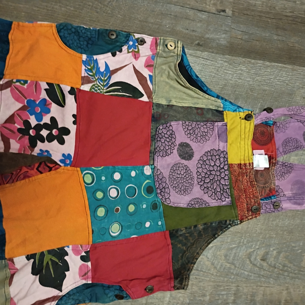 Bohemian Multicolor Patchwork Jumpsuit - image 3